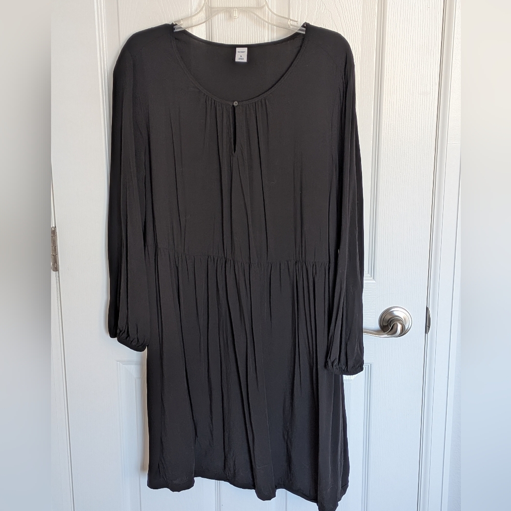 Old Navy Long Sleeve Black Rayon Dress - XL